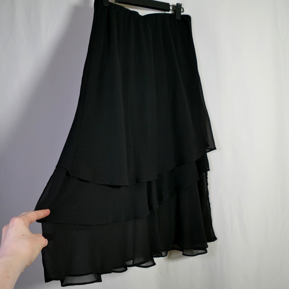 Alex Evenings Fairy Grunge Whimsigoth Midi Skirt Size M Petite Asymmetric Witchy